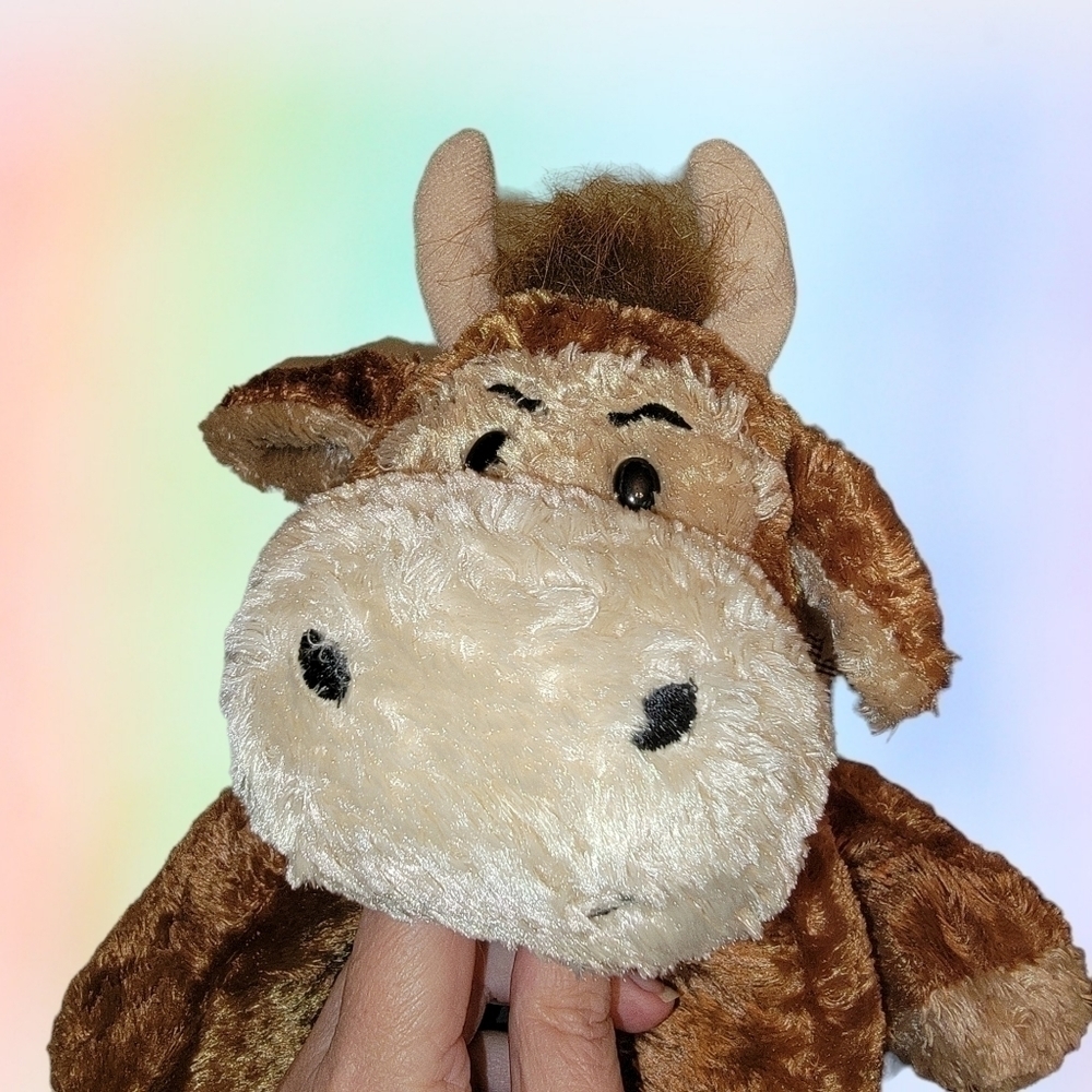 𝅺MARY Meyer Flip Flops Plush Cow Texas Longhorn bubba Bull Brown 2002 T37